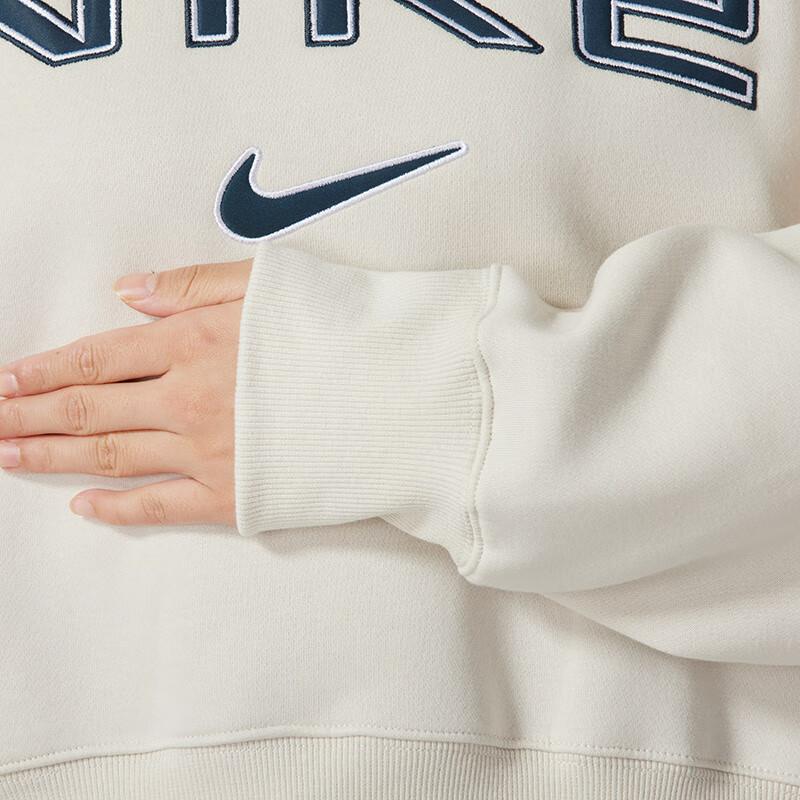 Nike Логотип Уличный Повседневный Спортивный Свитшот с Круглым Вырезом и Длинным Рукавом Женский свитшот Бежевый FV7675104