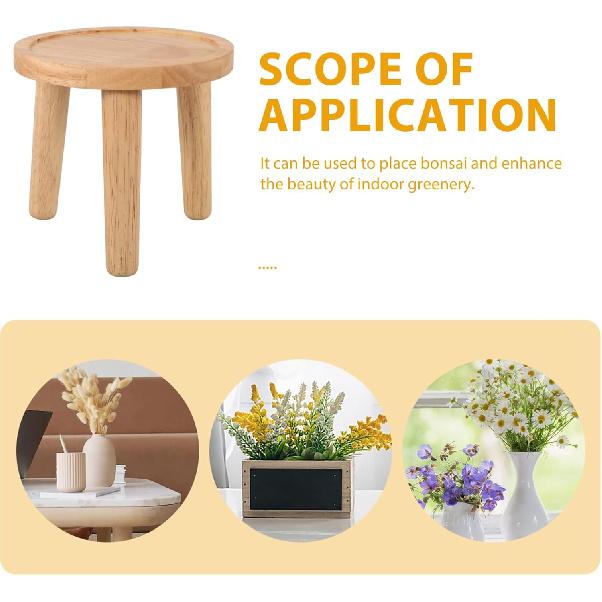 Milisten Деревянный табурет Столик для растений, Подставка для растений в стиле середины века, Высокий держатель, Цветочный горшок, Хаки