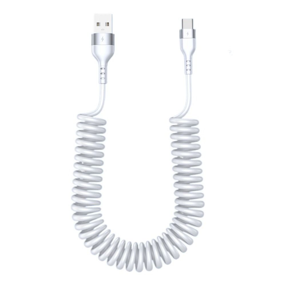 Cord USB Type C Cable Mobile Phone Charging Cables 5A Fast Charger Cable Spring Type-C Data Cable