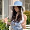 Sweet Cowboy Fisherman Hat French Style Women's Sun Hat Sunscreen Lace Ribbon Hat  Girls