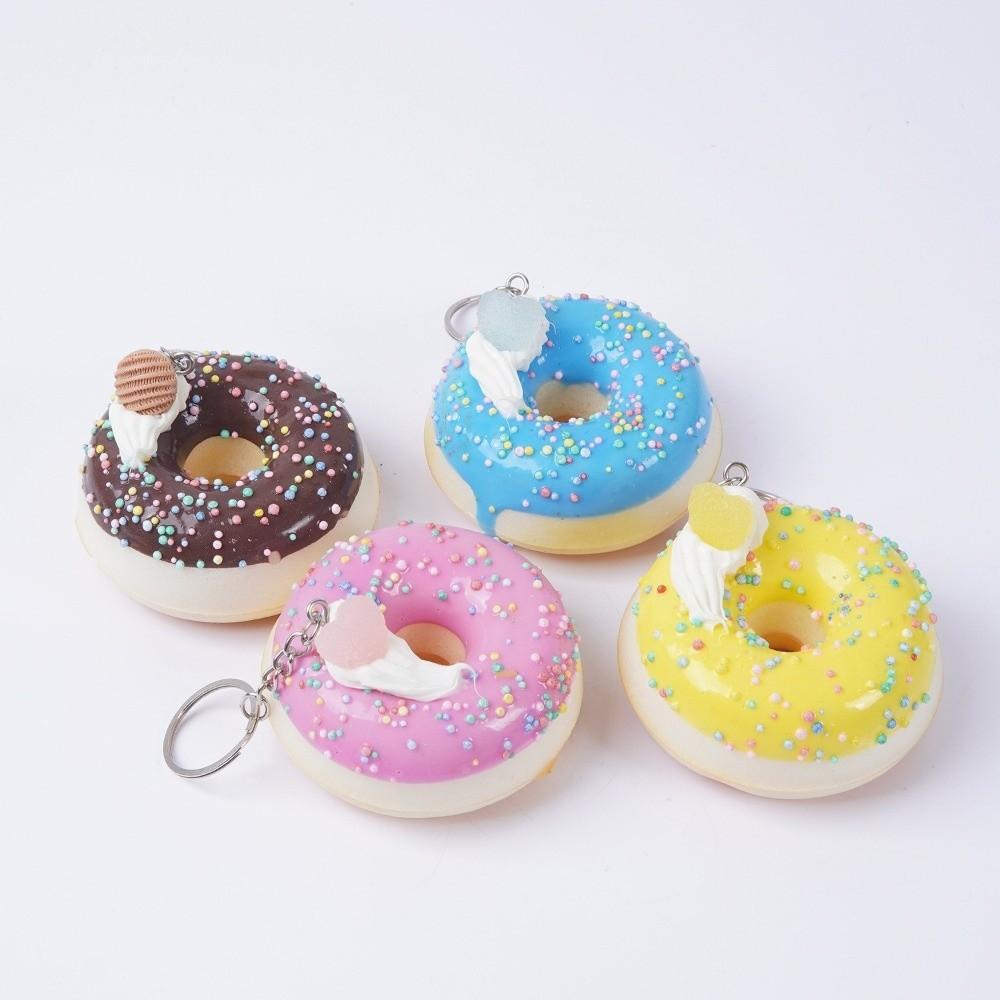 Super Soft Donut Bread Squeeze Toy Keychain Simulated Food Donut Squishy Toy Christmas Gift