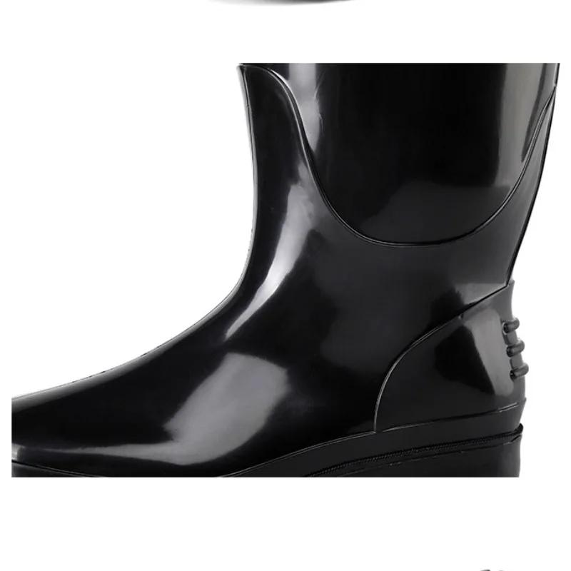 Дождевики мужские до середины голени ПВХ черные резиновые сапоги мужские рыболовные водные сапоги резиновые резиновые сапоги Botas De Agua Hombre