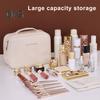 Косметичка со съемным отделением для кистей для макияжа, вместительная, с несколькими отделениями, водонепроницаемая застежка-молния, органайзер для косметики для путешествий, деловых поездок