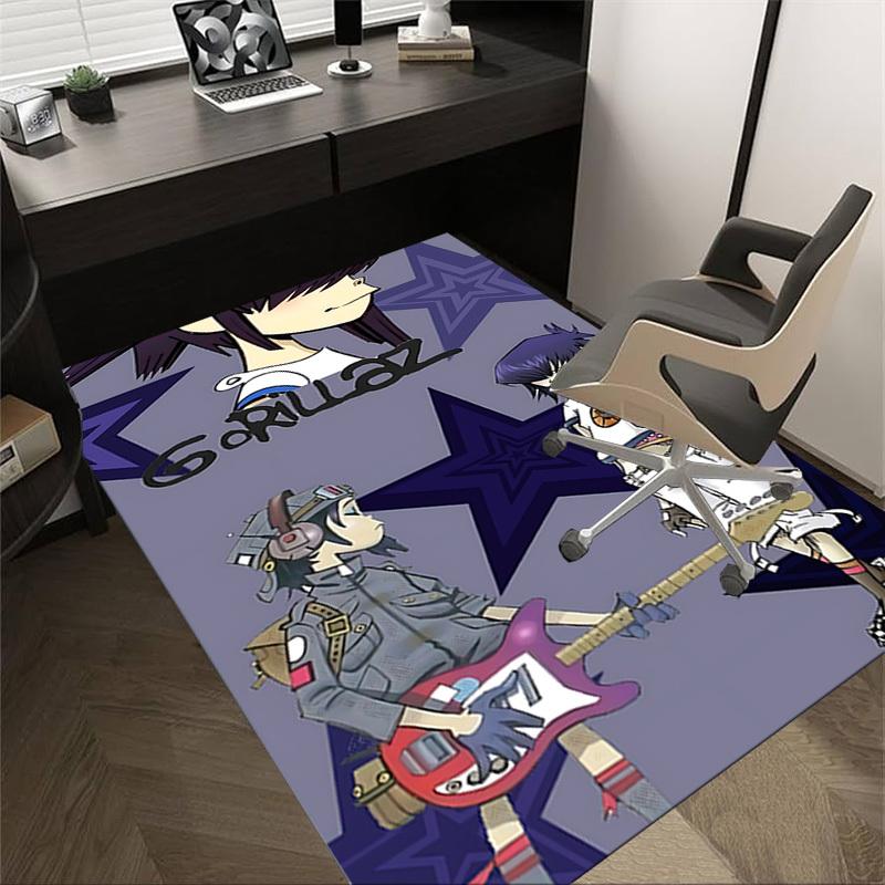 1 шт. Ковер с 2D-рисунком Gorillaz, офисный коврик, коврик для улицы, домашний декор, фестивальный ковер.