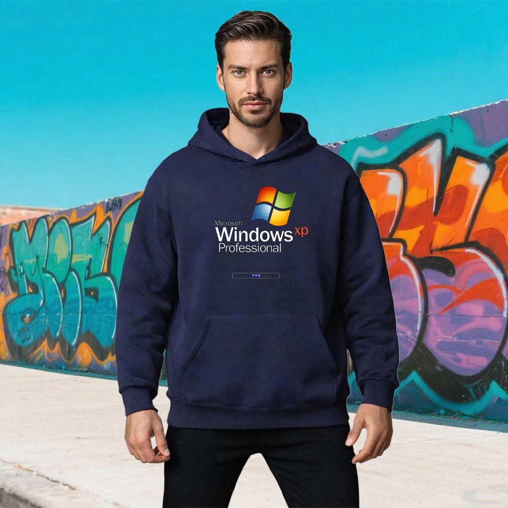 Windows XP Professional Print Sweatshirt Autumn Mens Casual Loose Pullover Breathable Hoodies Hippie Style Womens Sweater Winter