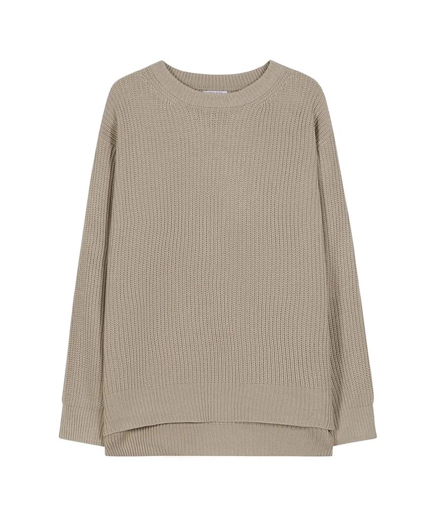 IRONYPORNO WHITELINE 86-Iro318 Round Side Slit Hacci Knit Pale Beige