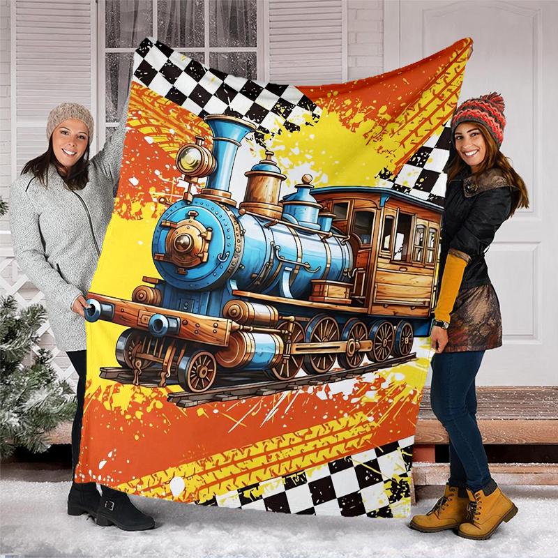 Car Theme Printed Blanket - Perfect for Couch, Bed, Travel & Outdoor Use | Machine Washable, Cozy & Durable.