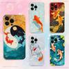 Чехол для телефона с изображением золотых рыбок Кои для iPhone 17,16,15,14,13,12,11,Pro,XS,Max,XR,Plus,E,SE4,Mini, противоударный, мягкий