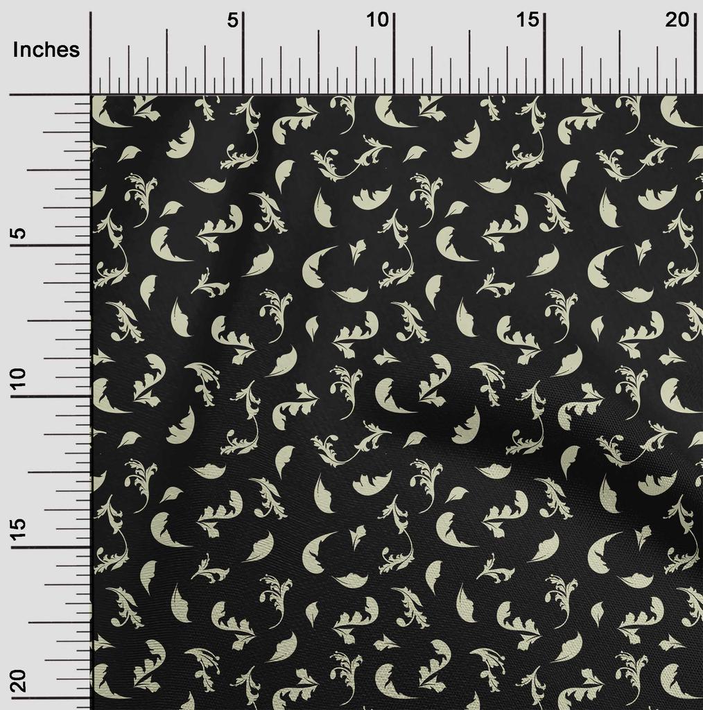 oneOone Cotton Flex Black Fabric Damask Sewing Fabric By The Yard Printed Diy Clothing Sewing Supplies 40 Inch