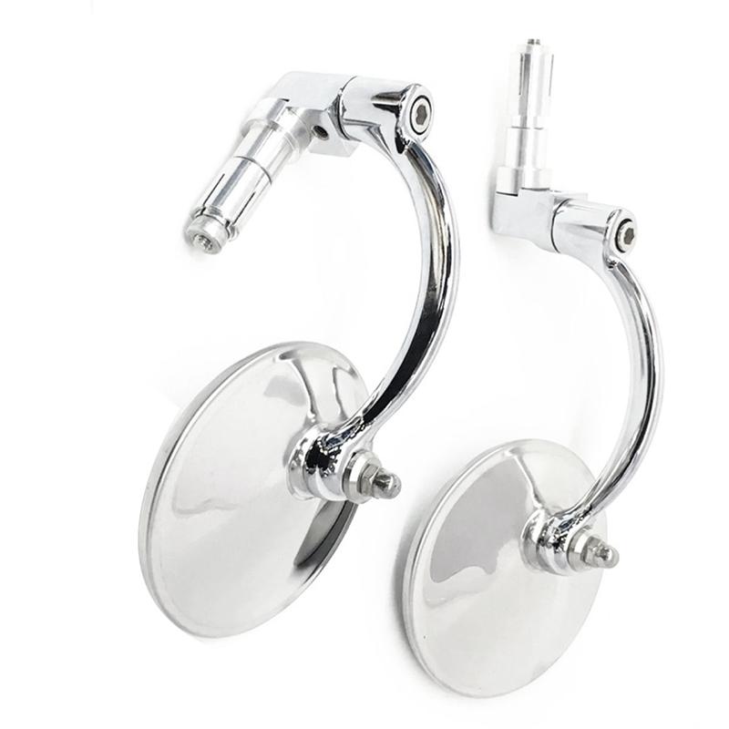 Motorbike Rearview Mirror Bent Bar Round Mirror Universal Handlebar Mirror Reflective Mirror Motorcycle Supplies