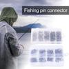 100/120Pcs Fishing Pin Connectors with Storage Box Mini Size Portable Hanging Fishing Snap Swivels Pins Fishing Accessories