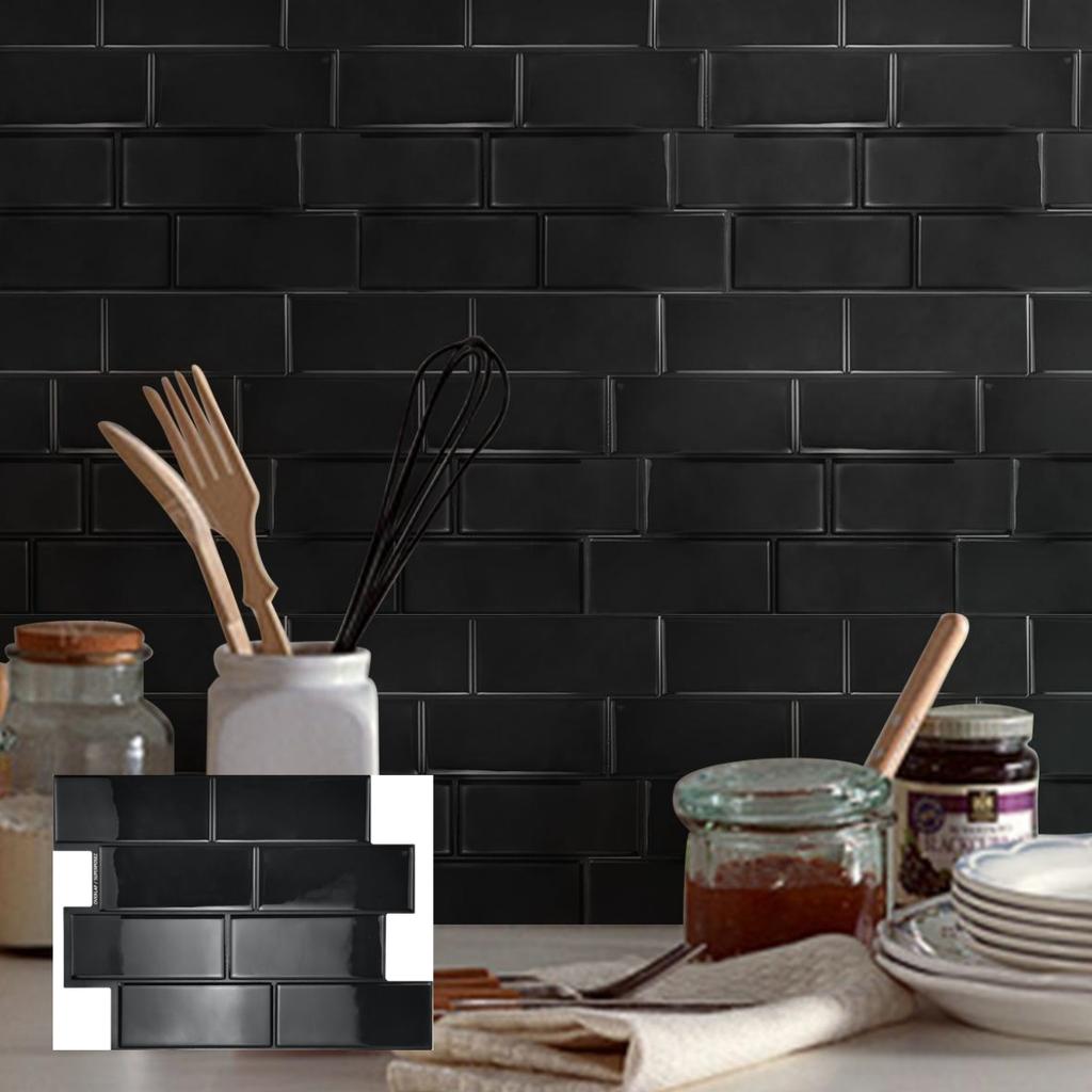 Самоклеящаяся настенная плитка Водонепроницаемые обои для гостиной Кухни Внутренние Декоративные 3D Настенные плитки