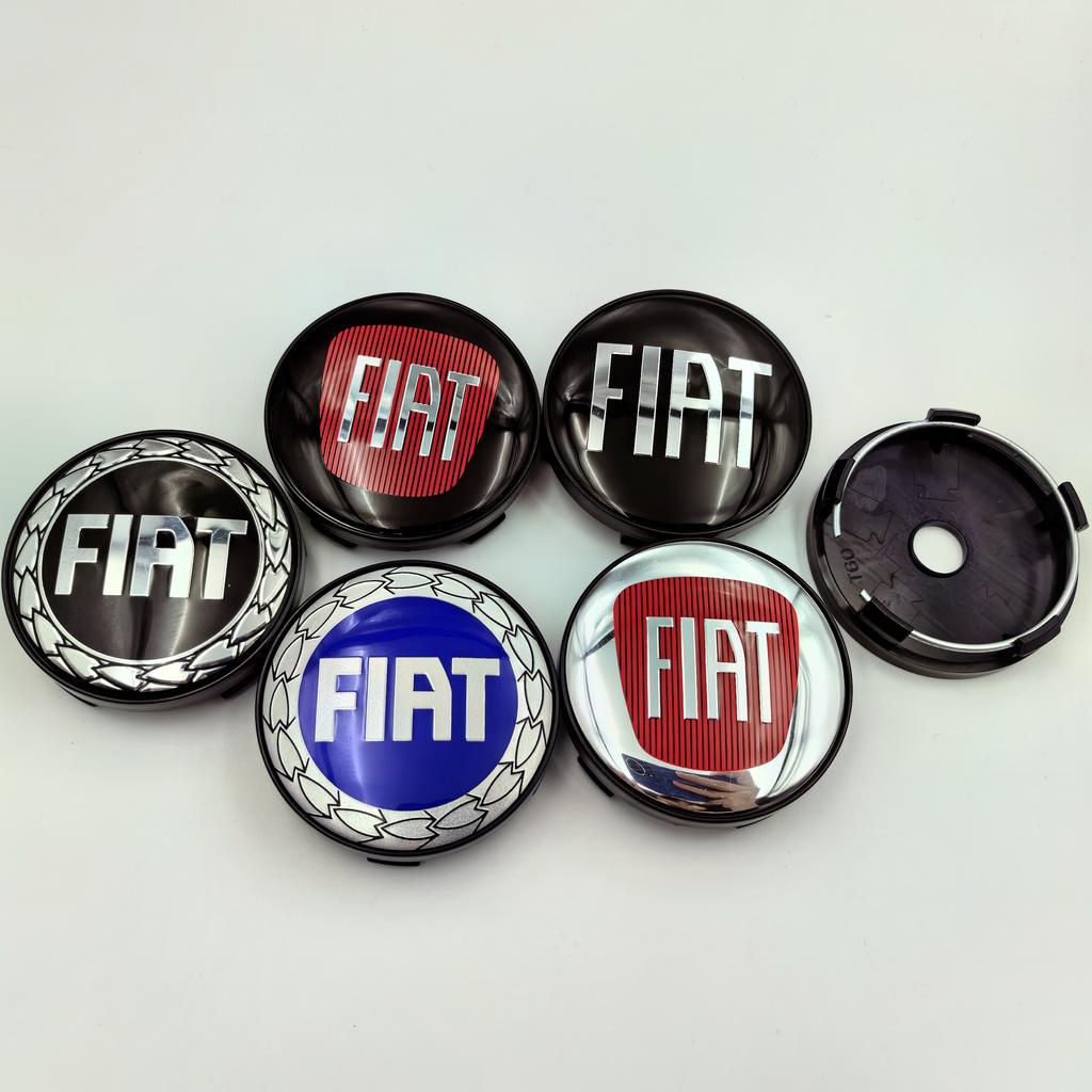 4 шт. 60 мм логотип fiat Колпачки ступицы колеса автомобиля Значок Аксессуары для стайлинга Серебристый ИЛИ Черный Совместимо с FIAT