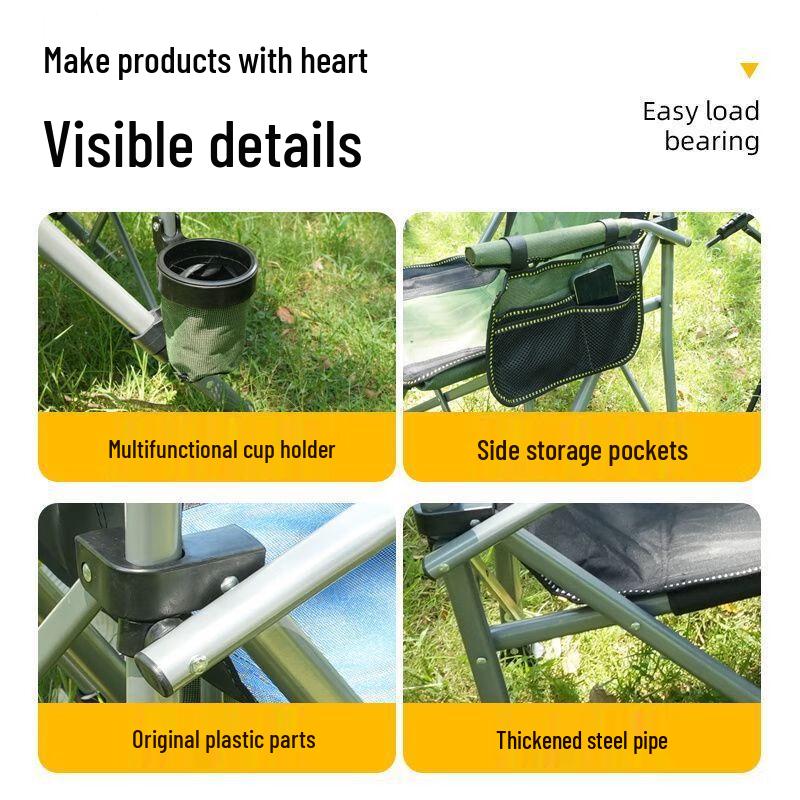 OEING Outdoor Folding Portable Armrest Chair