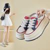 Summer Half-support White Shoes New Style for Female Students Thick Sole Heightened Mesh Breathable and Casual