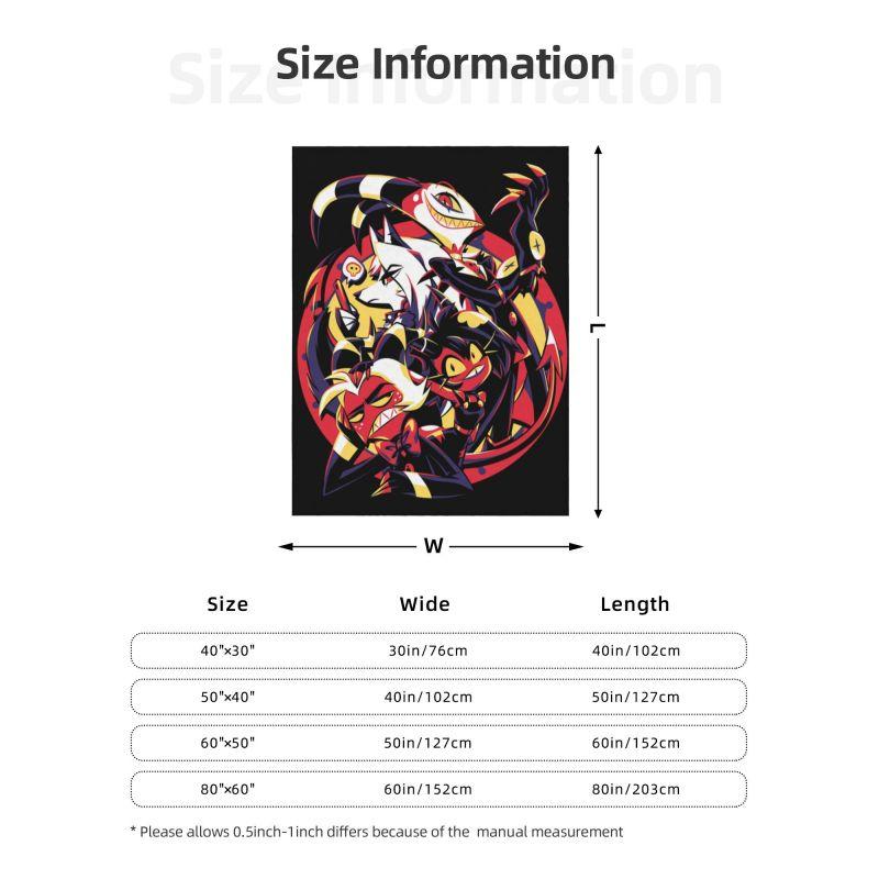 Custom Sofa Fleece Funny Cartoon Comics Tv Helluva Boss Throw Blanket Warm Flannel Blankets for Bed Car Couch Bedspreads