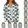 Women's St. Patrick's Day Print Long Sleeve Knit Cardigan Button Jacket
