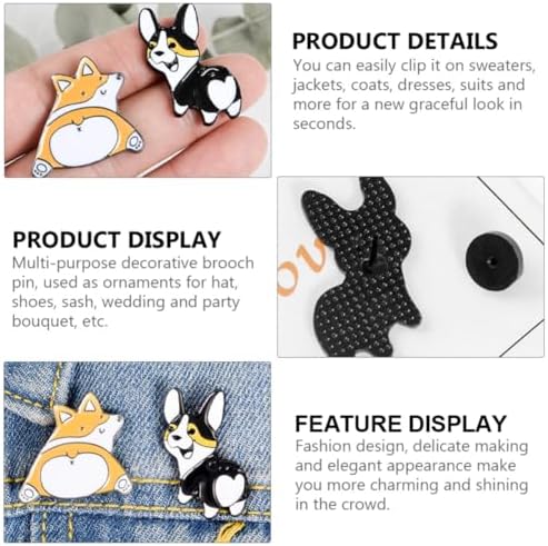 ORFOFE 2 Pack Alloy Dog Shape Brooches Fashion Pins Clothing Accessories for Women Girls Elegant Daily Wear
