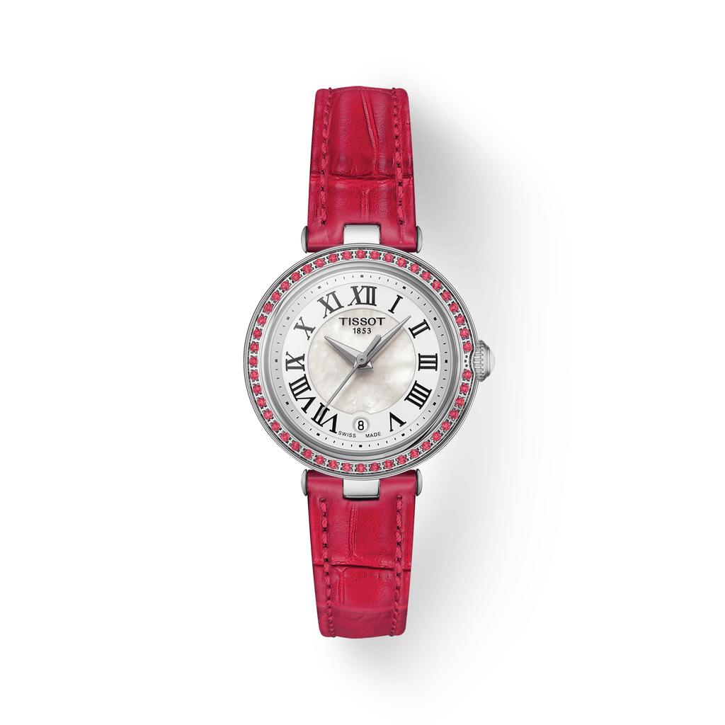 Tissot Мужские модные часы T126.010.66.113.00 с белым циферблатом и кожаным ремешком
