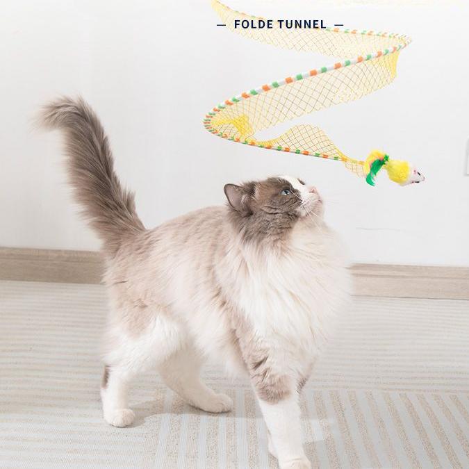 Игрушки для бурения туннелей для кошек, проходные игрушки для домашних животных, котята и кошки, складные эластичные самонагревающиеся предметы, снимающие скуку, дразнящие кошачьи палки