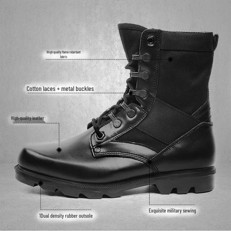Мужские армейские ботинки: Воздухопроницаемый, амортизирующий, водонепроницаемый стальной носок; Женская защитная обувь с высоким берцем для тренировок на открытом воздухе