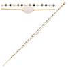 [R1111] - Gold Plated 'Boho' Moonstone Bracelet (2 Rows) - 8x6 Mm