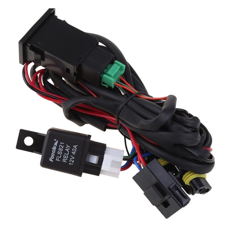 Auto Lighting Assembly Universal DC12V 40A Fog Light Wiring Harness With Switch Automotive Body Parts