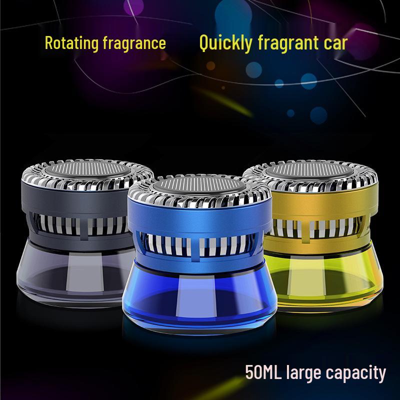 Solar Rotating Car Aromatherapy Perfume Ornament - High-End Car Interior Decoration Accessory.