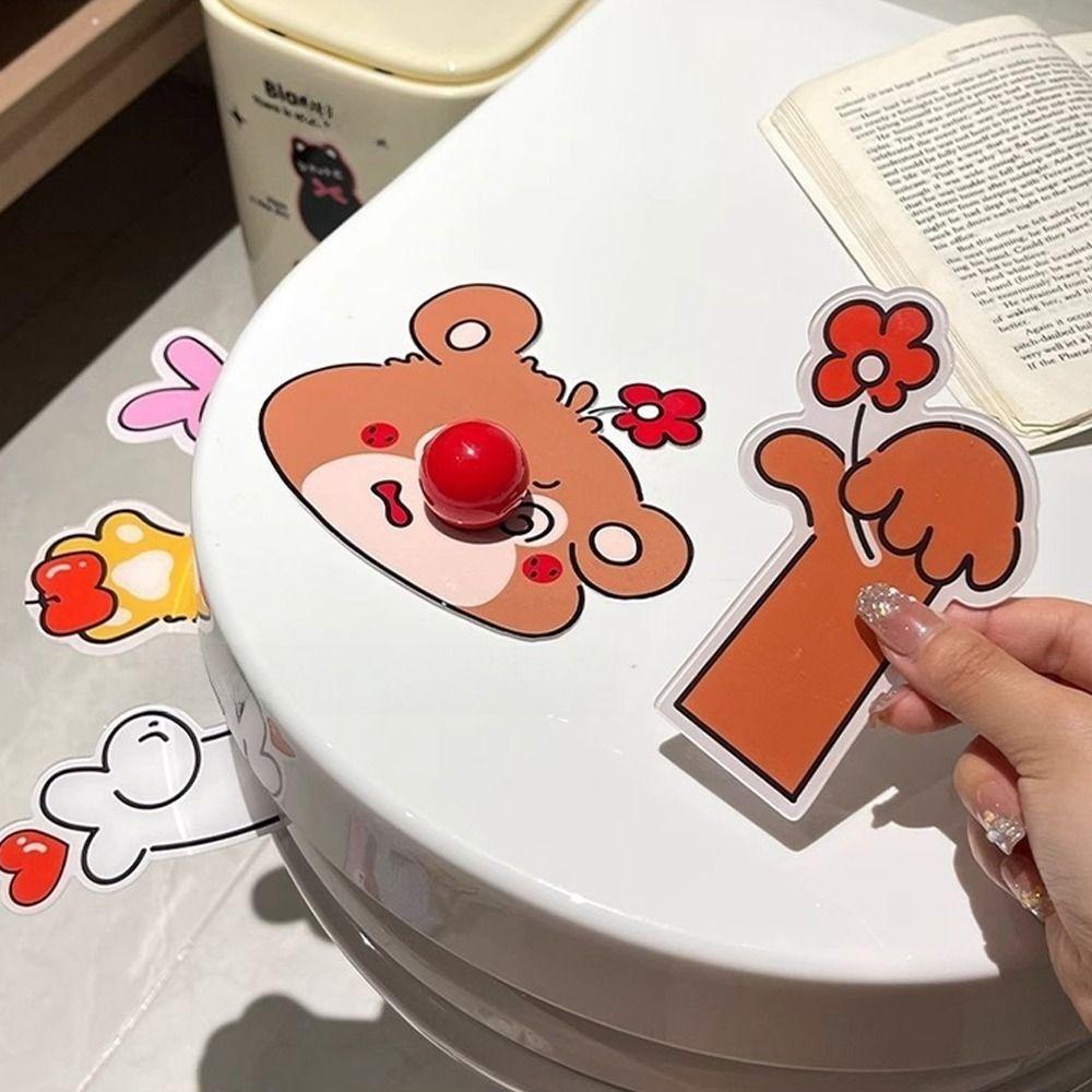 Мультяшный подъемник крышки сиденья унитаза, самоклеящийся, не оставляющий следов, ручка для подъема сиденья унитаза, бесконтактный подъемник крышки сиденья унитаза