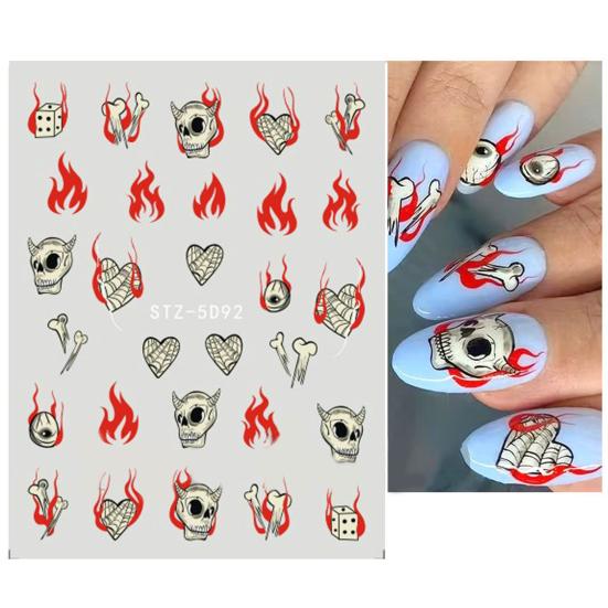 1 Sheet Nail Wing 5D Eye Halloween Dark Devil's Stickers Sky Safe Stunning Nail