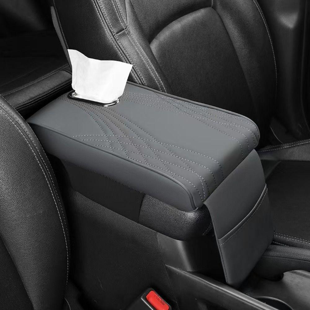 Storage Bag Armrest Heightening Cushion with Tissue Box Auto Armrest Cover Car Armrest Box Trucks