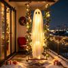 Seasonal Outdoor Party Accents Halloween Ghost Swinging Decoration with Light Berry Vine Hanging Ornament LED Lighted Tree Decor for Yard Patio,