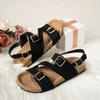 Casual One-shoulder Shoes Women's Button-up Flat Flip-flops