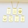 Glossy Copper Gold Plated Star Pentagram Moon Lightning Cross Currency Symbol Necklace Pendant Accessories