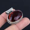 Faceted Garnet Gemstone Pendant Solid 925 Sterling Silver Pendant Jewelry Gift For Unisex