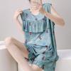 Anti-bumping pajamas women's summer ultra-thin cotton and silk summer vest shorts sleeveless set cool cotton silk loungewear