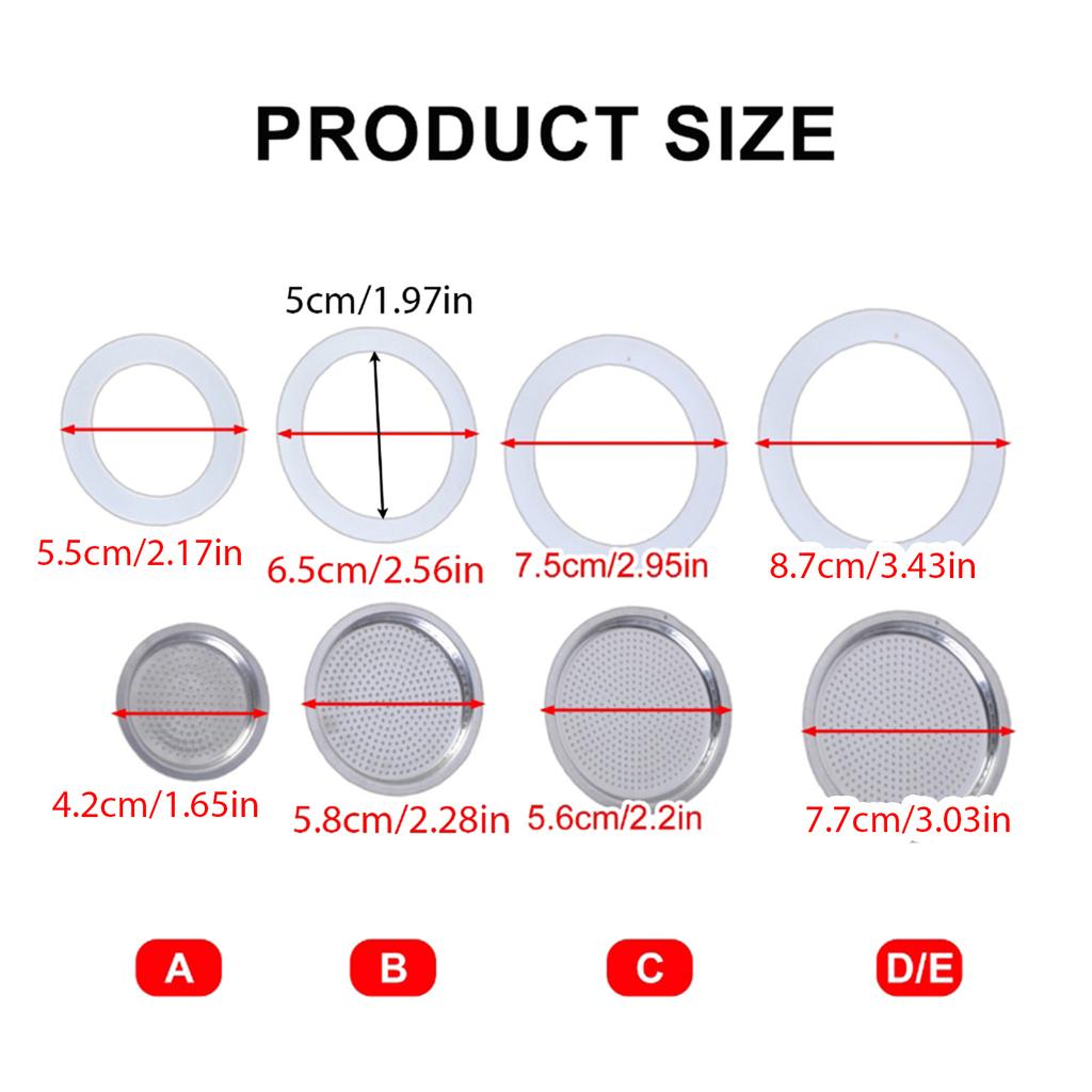 Coffee Machine Replacement Parts Stainless Steel Filter and Flexible Silicones Gasket Seal Espresso Maker Accessories
