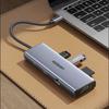 Многопортовый USB-C хаб Ugreen CM498: 3 USB-A 3.0, HDMI, VGA, Ethernet, Кардридер SD/TF, USB-C Power Delivery - Серый
