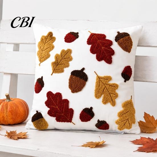Comfortable Decorative Cushion Covers Maple Leaf Cover, Fall Acorn Throw Pillow Sofa Cover 18x18 Inches Farmhouse Case for Autumn Home Decor Pattern