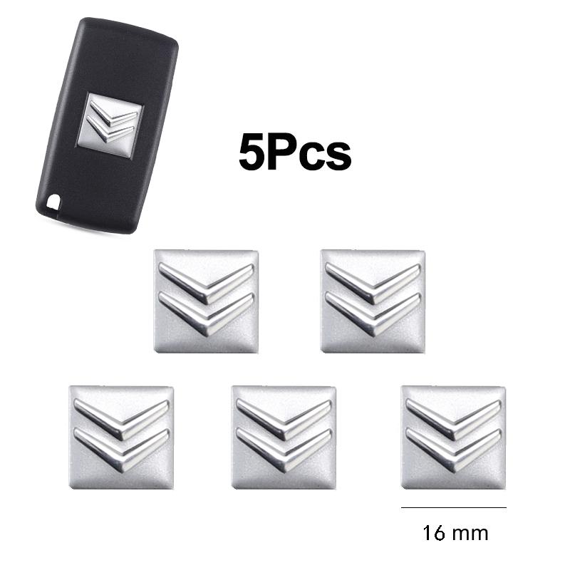 5Pcs Aluminium Metal Car Key Emblem Stickers For Citroen C1 C2 C3 Vts C4 Saxo C4L C5 C6 C8 Xsara Picasso Berlingo Cactus