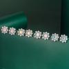 Luxury Bella White Women Box Zircon Stud Earrings Wedding Engagement Party Gift