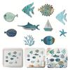 10Pcs/Set Fish Wall Decoration Coastal Style Wooden Fish Beach Theme Wall Art Fish Ornament for Walls Doors Bedrooms Living Rooms