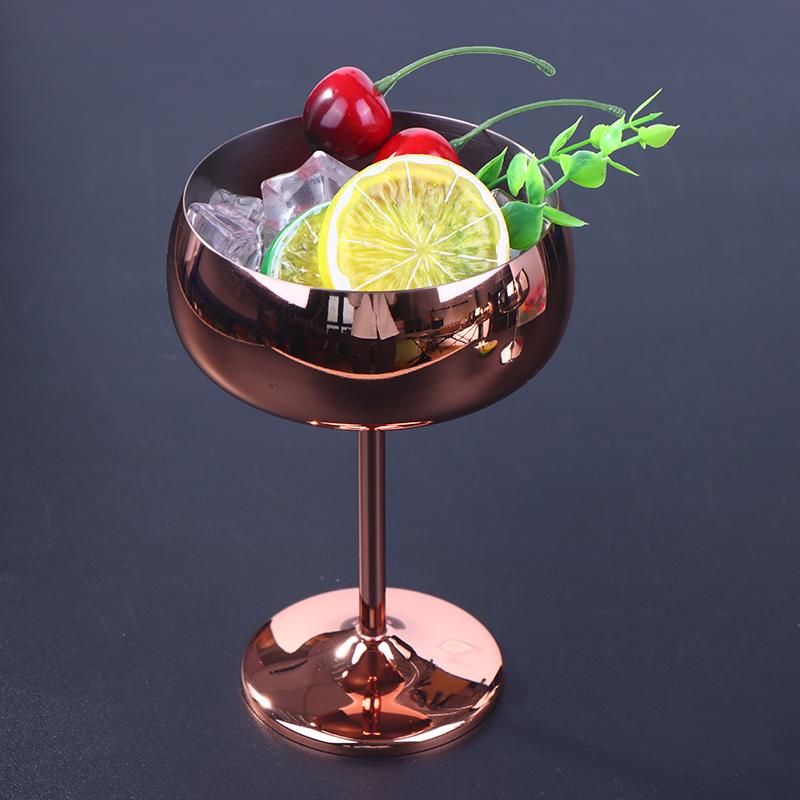 1Pc Stainless Steel Goblet Cocktail 450mL Metal Tall Champagne Glass Unbreakable Red Wine Cup Flute Cup Bar Martini Cup