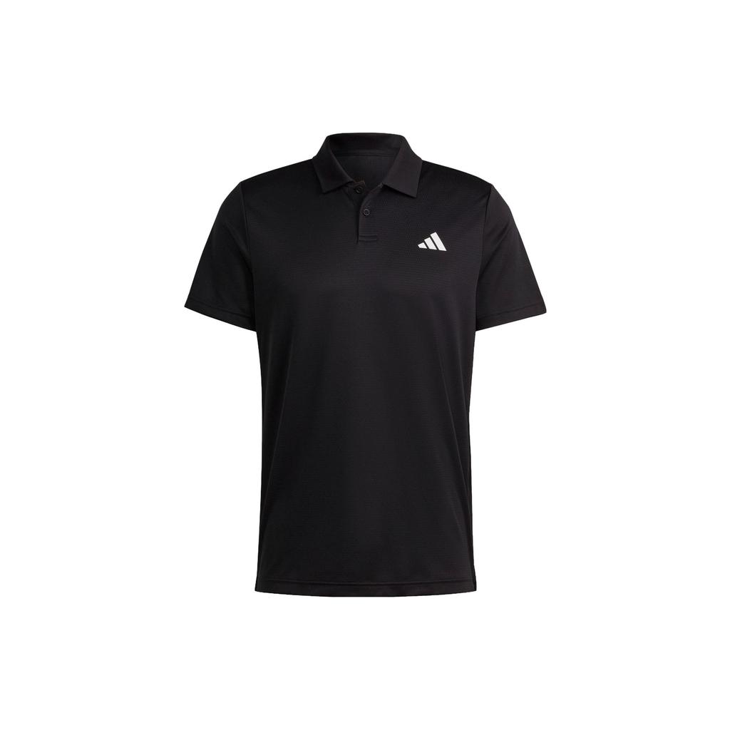 adidas Теннисная рубашка-поло Heat.Rdy с однотонным принтом логотипа, мужские топы, черные HS3236
