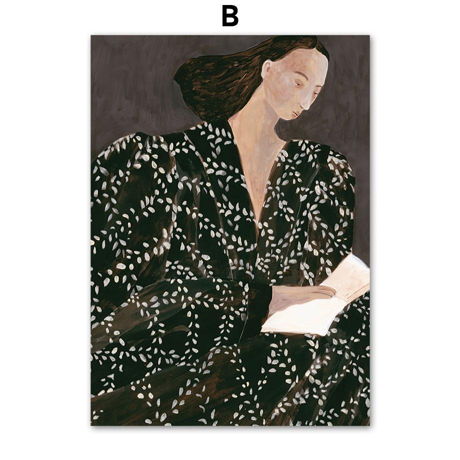 Scandinavian Poster and Prints, Abstract Lines, Geometric Curve, Modern Wall Painting On Canvas for Girls, Wall Paintings for Living Room Decor