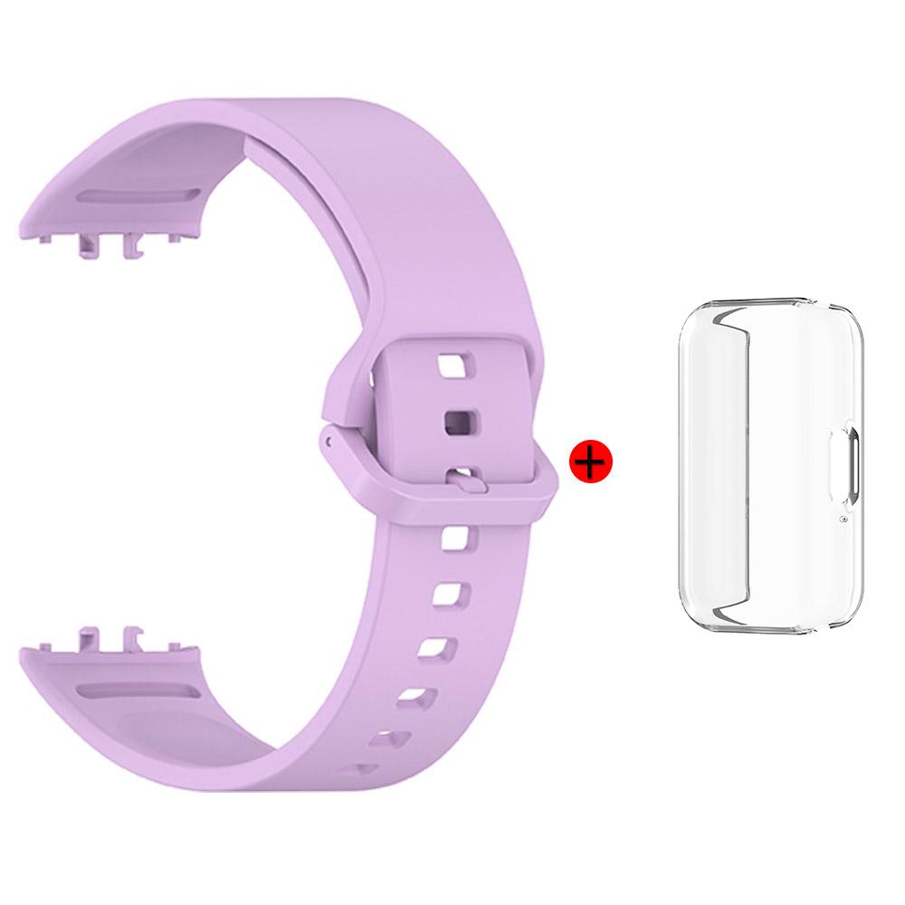 Silicone Strap For Samsung Fit 3 SM-R390 Watchband With Transparent Case Single Color Adjustable Wristband Accessories