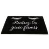 [Q9997] - Straw Doormat 'Diva - Sleeping Eyes' Black (Take Your Eyes In) - 60x40 Cm
