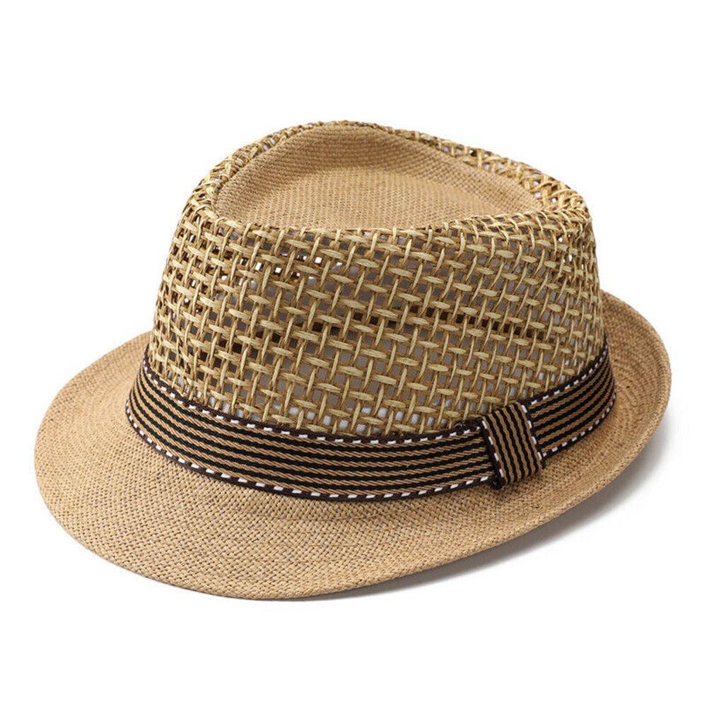 Short Brim Sun Cap Breathable Floral Hat Outdoor Straw Fedora Hat  Summer