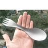 1Pc Ultralight Outdoor Camping Titanium Spork Titanium Spoon Fork Silver Color