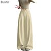 Solid Casual Zanzea Color Women Loose Wide Leg Pants